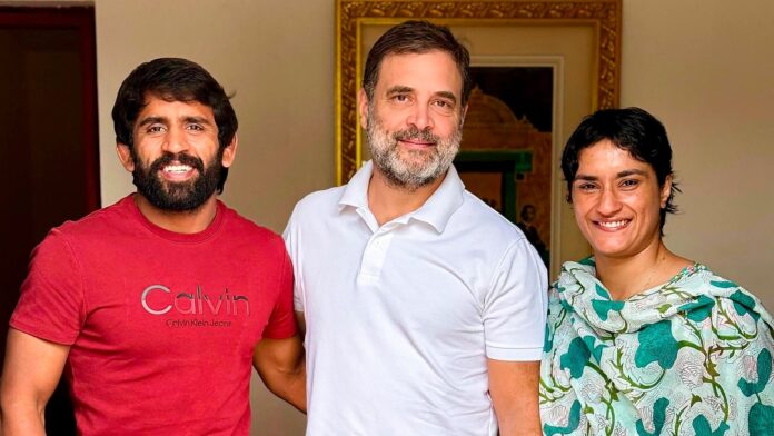 Vinesh Phogat, Bajrang Punia to join Congress shortly ahead of Haryana election