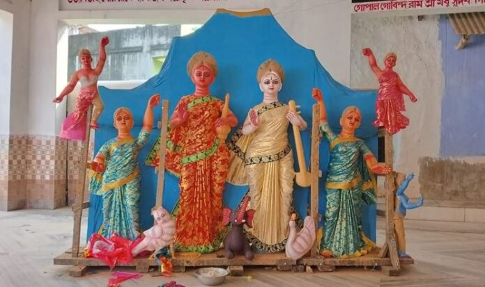 Lakshmi-Saraswati puja in Jhargram Harda