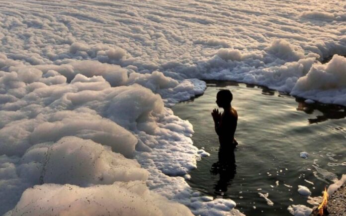 Toxic Foam Surfaces In Yamuna River In Delhi Amid Rising Air Pollution, Yamuna